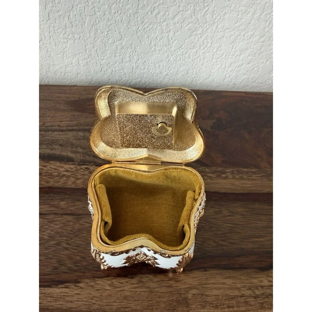 Vintage Westland Music Trinket box Endless Love Enamel And Gold Tone Metal